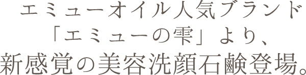 新感覚の美容洗顔石鹸登場。