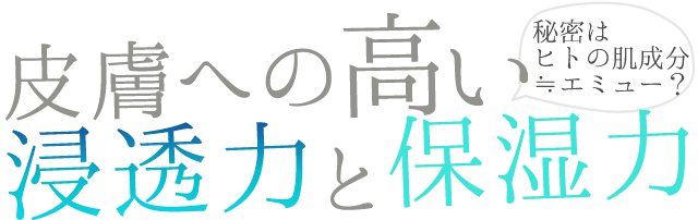 皮膚への高い浸透力と保湿力